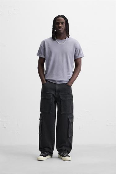 COMBINED PRINT T-SHIRT - Purple by Zara - Image 0