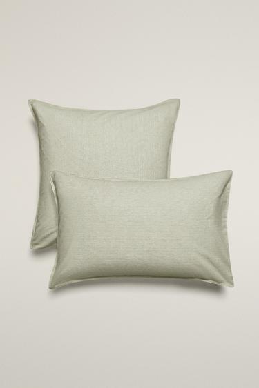 STRIPED PILLOWCASE - Green by Zara