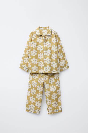 3-6 YEARS/ SHAPES PRINT SHIRT AND TROUSER PYJAMAS - Green by Zara - Image 0