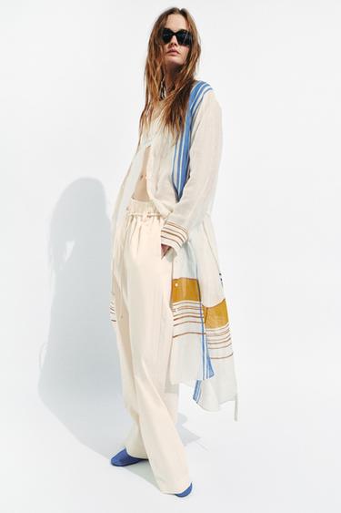 ZW COLLECTION 100% RAMIE SHIRT DRESS - Multicoloured by Zara