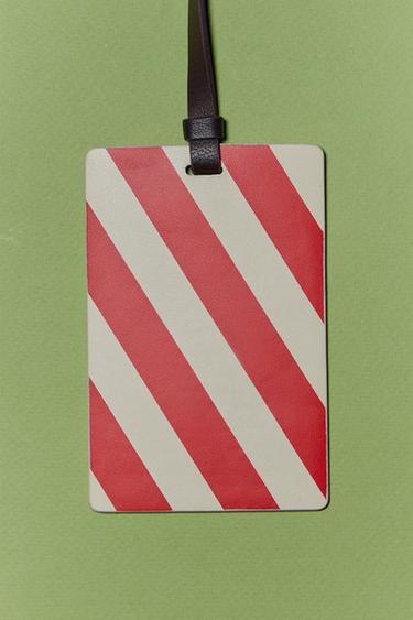 LEATHER LUGGAGE TAG - Red by Zara