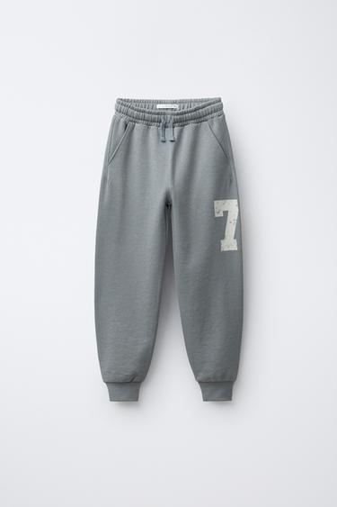 JOGGER TROUSERS NUMBER - Grey / Tan by Zara