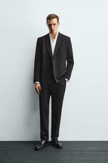 COMFORT DOUBLE-BREASTED BLAZER SUIT - Black by Zara