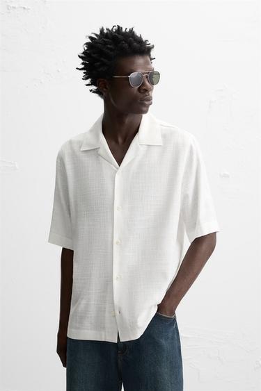 RELAXED FIT SHIRT - Oyster-white by Zara