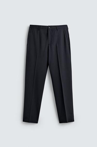 WOOL SUIT TROUSERS - Navy blue by Zara