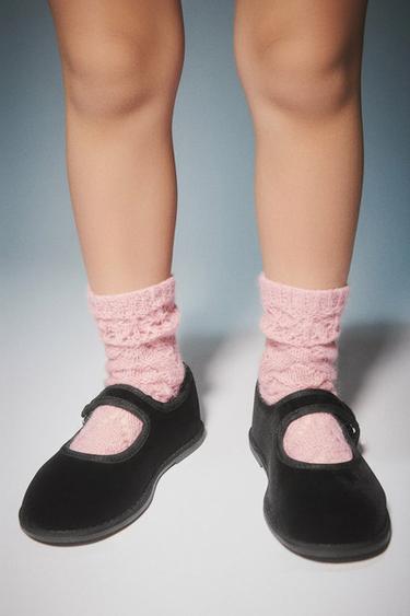 THICK KNIT WOOL AND ALPACA SOCKS - Dusty pink by Zara