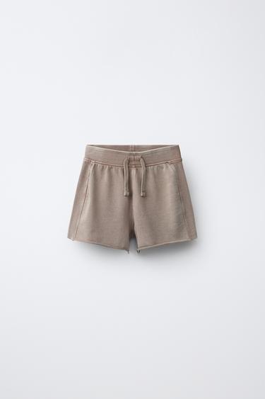 FADED-EFFECT JOGGING BERMUDA SHORTS - Brown / Taupe by Zara
