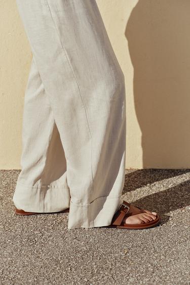 STRAPPY BUCKLE SANDALS - Brown by Zara