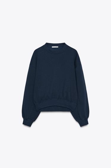BASIC PLUSH SWEATSHIRT - Navy blue by Zara