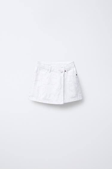 EMBROIDERED SARONG BERMUDA SHORTS - White by Zara