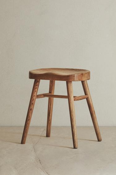 ASH WOOD STOOL - Brown by Zara