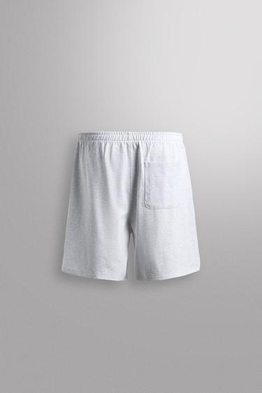 COTTON 9" JOGGER SHORTS - Grey marl by Zara