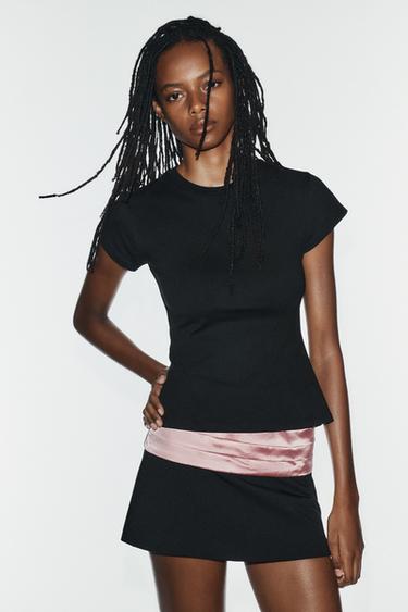 BACK CORSET T-SHIRT - Black by Zara