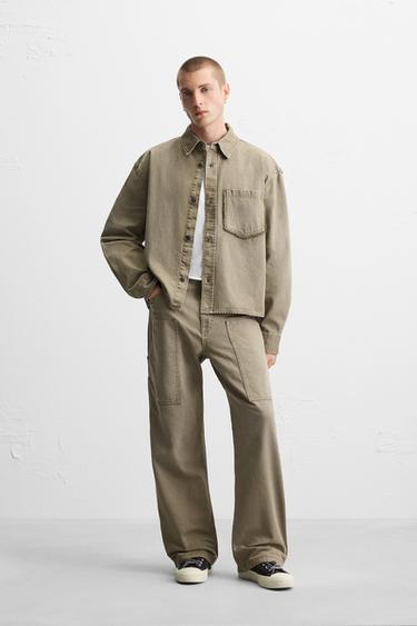 RELAXED FIT CARPENTER TROUSERS - Beige by Zara - Image 0
