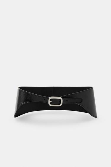 100% LEATHER WAIST BELT - Black by Zara