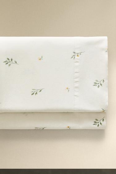 LEAF PRINT FLAT SHEET - Sea green by Zara - Image 0