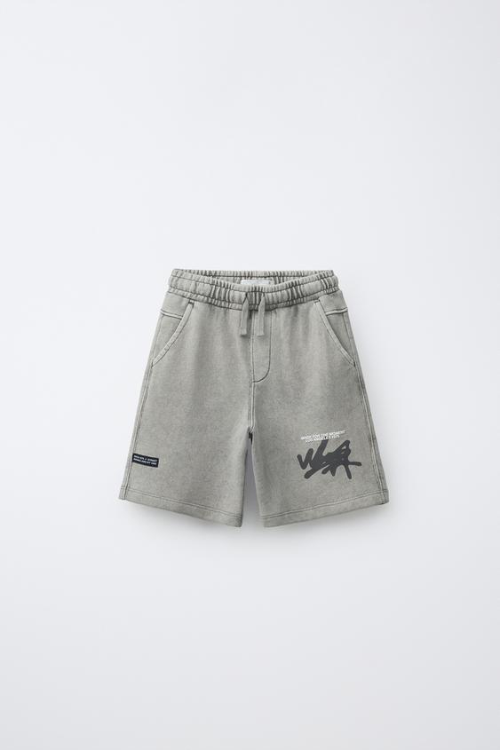 FADED BERMUDA SHORTS - Grey by Zara - Image 0