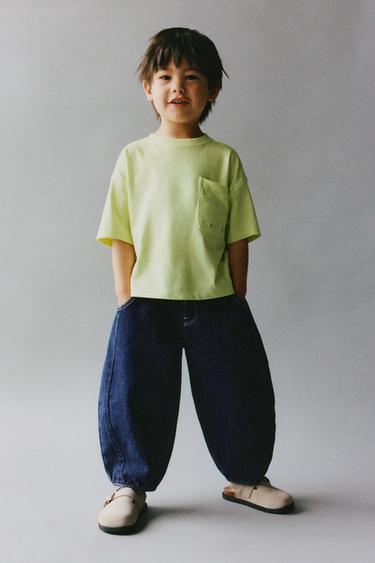 PLAIN T-SHIRT WITH POCKET - Green by Zara
