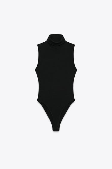 BASIC HIGH NECK BODYSUIT - Black by Zara