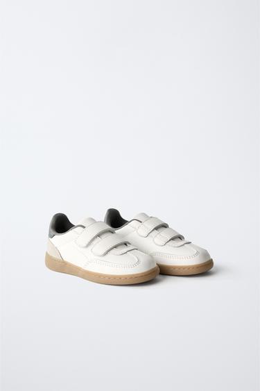 LEATHER STRAP SNEAKERS - White by Zara