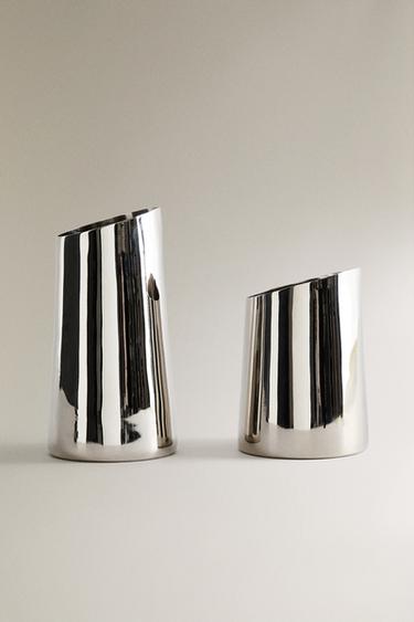METAL VASE - Silver by Zara