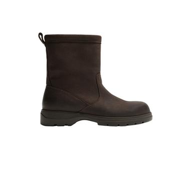 CHUNKY LEATHER BOOTS - Brown by Zara