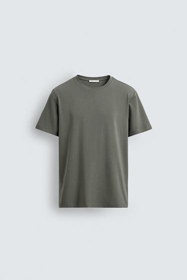 BASIC SLIM FIT T-SHIRT - Greenish by Zara