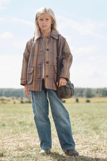 LIMITED EDITION CHECK WAXED COAT - Printed by Zara