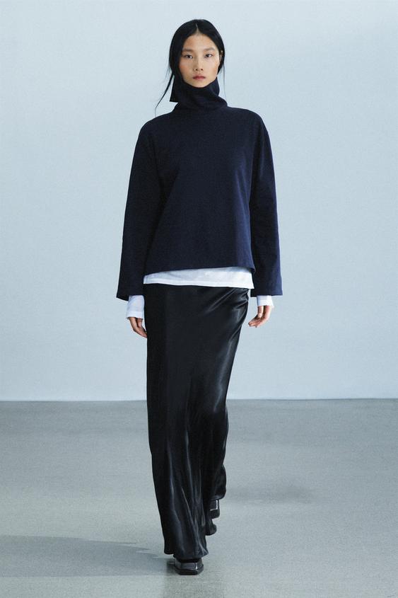 HIGH NECK SWEATSHIRT - Navy blue by Zara - Image 0