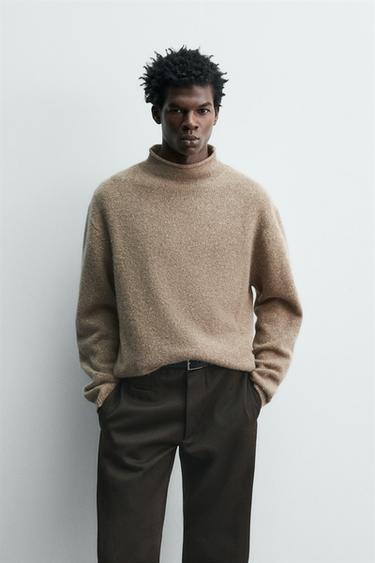 WOOL - SILK SWEATER WITH BUTTONS - Beige by Zara