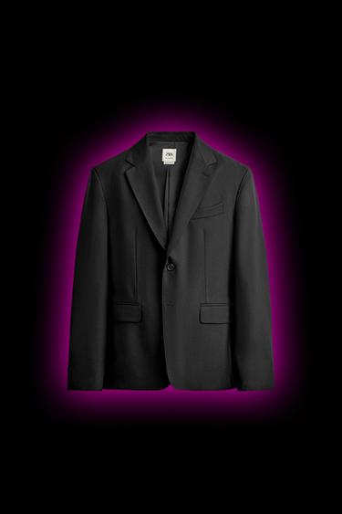 100% WOOL SUIT BLAZER - Black by Zara