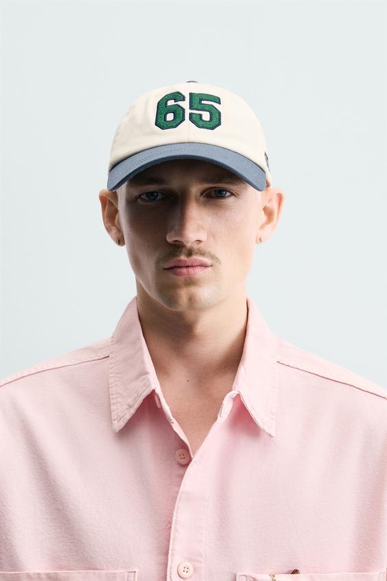 CONTRAST EMBROIDERY CAP - Ecru by Zara - Image 0