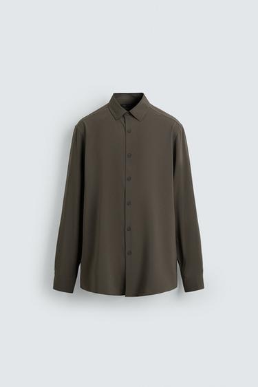 STRETCH SHIRT - Taupe grey by Zara