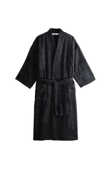 HIGH QUALITY COTTON BATHROBE (420 GXM²) - Black by Zara