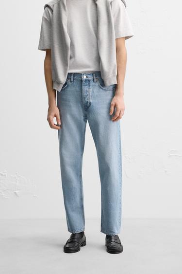 REGULAR STRAIGHT-LEG JEANS - Mid-blue by Zara