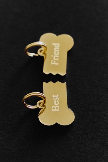 "BEST" “FRIEND” BONE PET CHARM - Gold by Zara