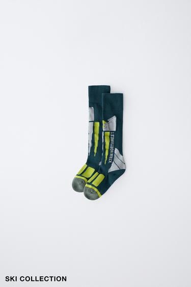 SKI COLLECTION LONG THERMAL SOCKS - Duck green by Zara
