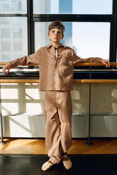 CANVAS OVERSHIRT WITH POCKET - Pumpkin by Zara