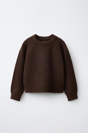 PLAIN KNIT JUMPER - Brown by Zara