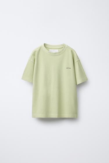 T-SHIRT WITH SLOGAN - Lime by Zara - Image 0