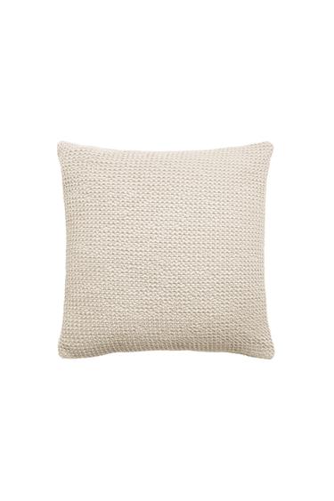 WAFFLE-KNIT CUSHION COVER - Ecru by Zara