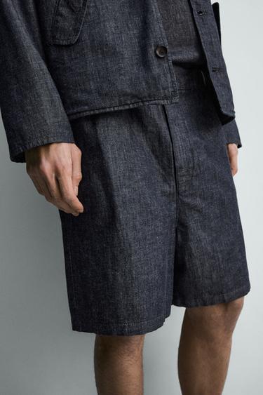 LIGHTWEIGHT DENIM BERMUDA SHORTS - Blue / Indigo by Zara
