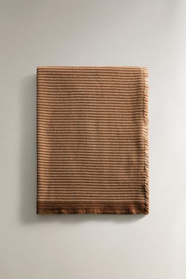 STRIPED CHENILLE THROW - Mustard by Zara