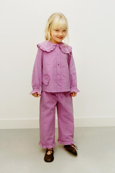 STRIPED SHIRT WITH HEART - Lilac by Zara