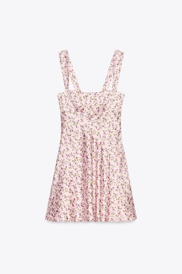 SHORT SATIN DRESS - Lavender by Zara