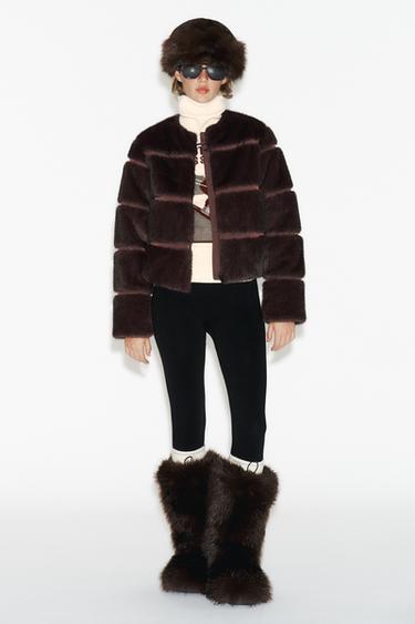 FAUX FUR BOOTS SKI COLLECTION - Brown by Zara