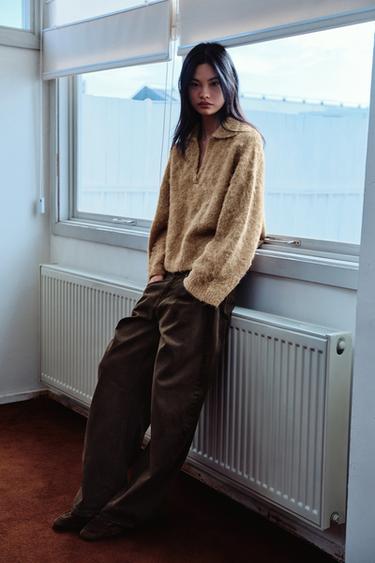 TRF BAGGY BARREL LOW-RISE JEANS - Brown by Zara