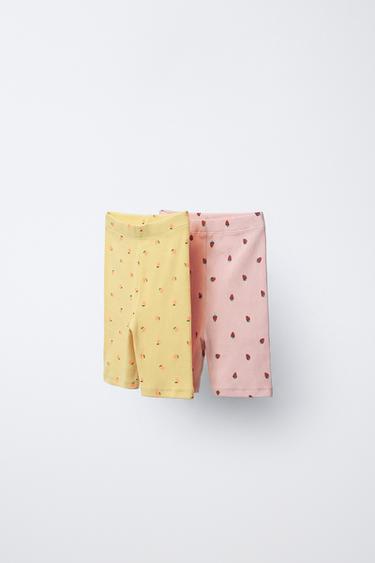 PACK OF RIBBED CYCLING SHORTS WITH LEMONS AND STRAWBERRIES - Multicoloured by Zara