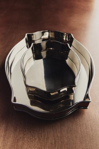 SILVER STEEL TRAY - Silver by Zara