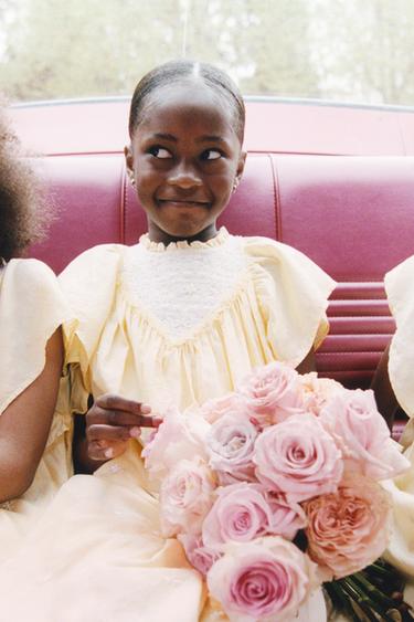 EMBROIDERED BEADED DRESS - Light yellow by Zara